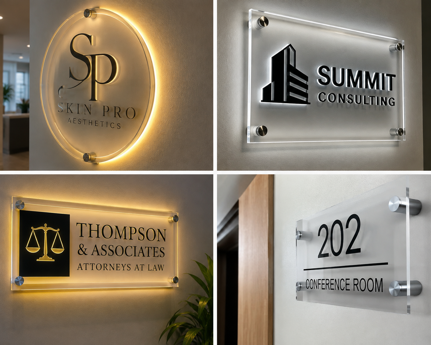 Backlit Acrylic Plaques and Standoff Door Signs